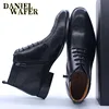 Handmade Men Ankle Boots Casual Leather Shoes Western Cowboy Boots Black Brown Wingtip Lace Up Wedding Office Dress Boots Men ► Photo 3/6