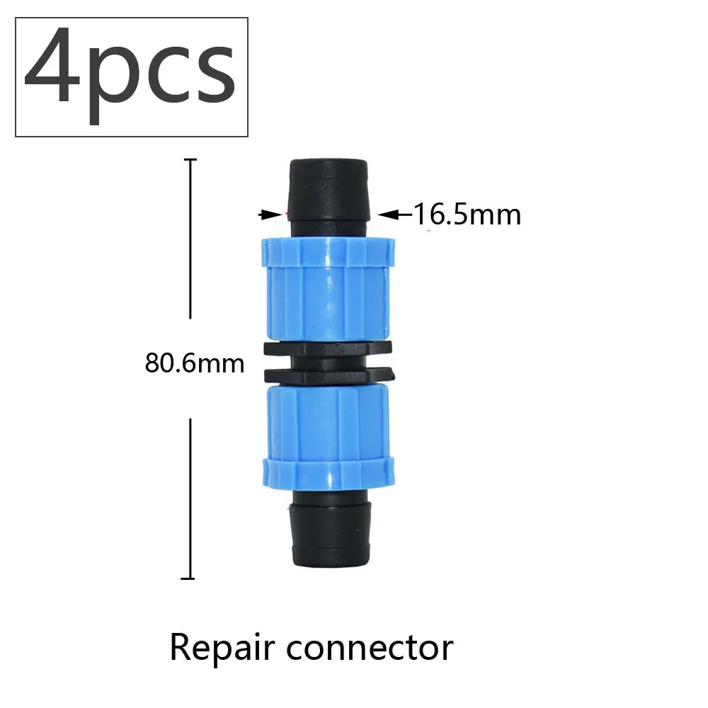 16mm 5/8'' Drip Irrigation Tape Shut-Off Valve Elbow Tee End Plug Thread Lock Connector Garden Watering Pipe Hose Joints 