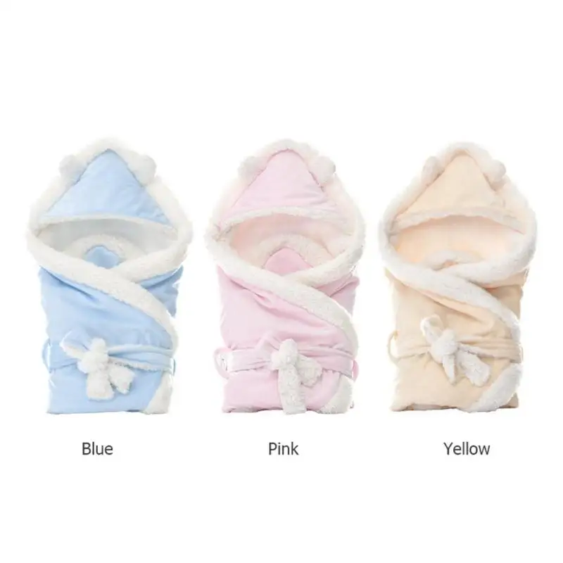 Lovely Thick Baby Sleeping Bags Polyester Cotton Lamb Fabric Newborn Swaddle Envelope Soft Infant Stroller Blankets