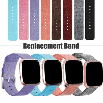 

Replacement Canvas Strap Watch Sports Band Canvas Wristband Compatible For Fitbit Versa/Versa 2 For Men And Women Strong