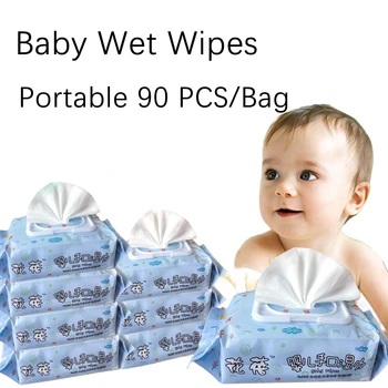

Baby Gently Sensitive Wet Wipes For Hands 90Pcs/pack Cleaning Disinfection Outdoor Portable Wipes Kids Care Wipes Travel Pack