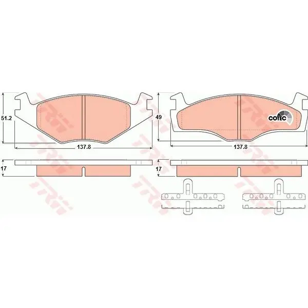 Колодки тормозные SEAT IBIZA 93-99/VOLKSWAGEN POLO 81-99 передни