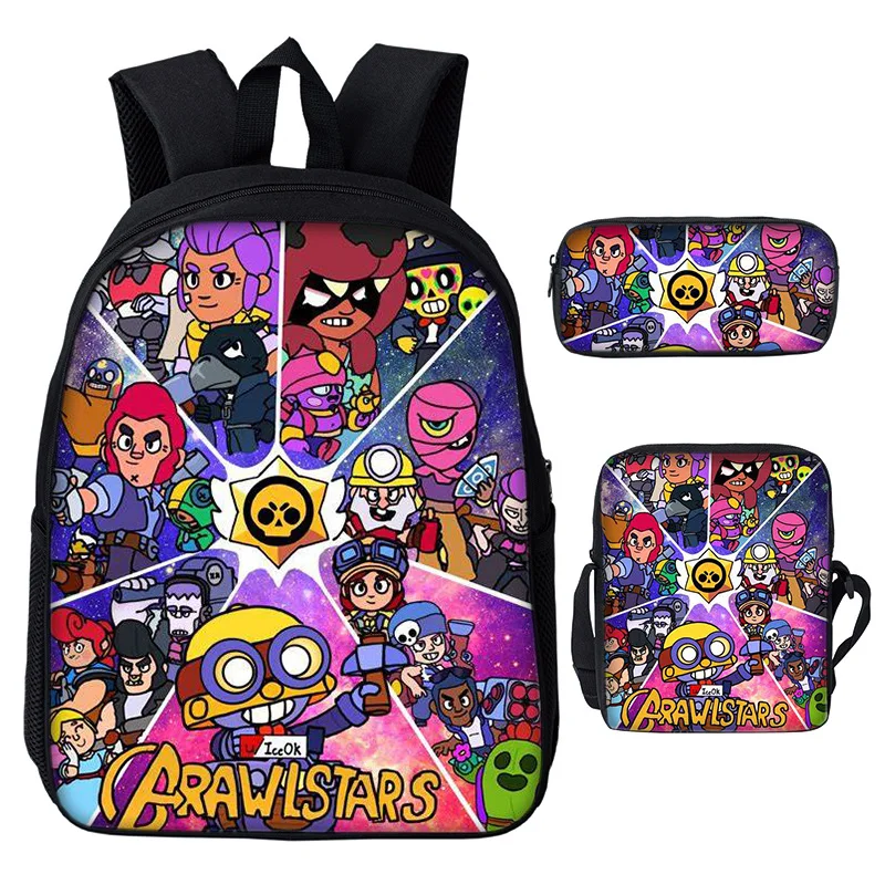 

Three piece schoolbag set primary school students wear-resistant load reducing backpack popular fashion large capacity Backpack
