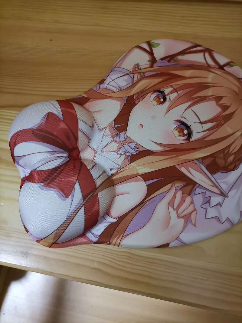 Anime Sword Art Online Yuuki Asuna Sexy Bust 3D Mouse Pad 3D Soft Chest Mouse Pad Mat Wrist Rest