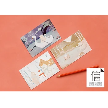 

4packs/lot Lovely Cat's day Postcard /Greeting Card/Birthday Letter Envelope Gift Card Message Card