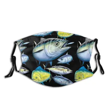 

Tuna Mahi Mahi Reusable Mouth Face Mask Fishing Anti Bacterial Dustproof Protection Cover Respirator Muffle Mask with Filters