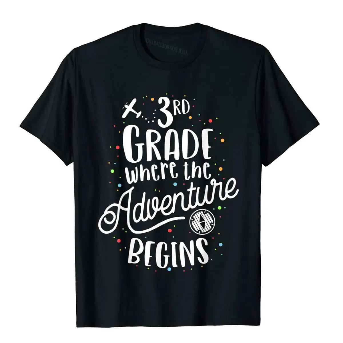 3rd Grade Where The Adventure Begins Third Kids Teacher T-Shirt__B8360black