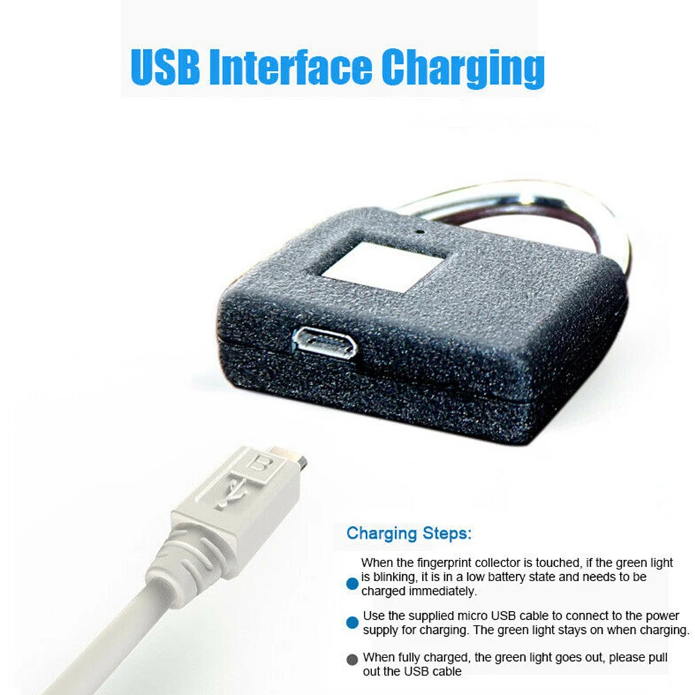 Домашний замок с отпечатком пальца, цинковый сплав, USB, перезаряжаемый, электрический, офисный, защитный, анти-вор, быстрая разблокировка, без ключа, мини-дверной замок
