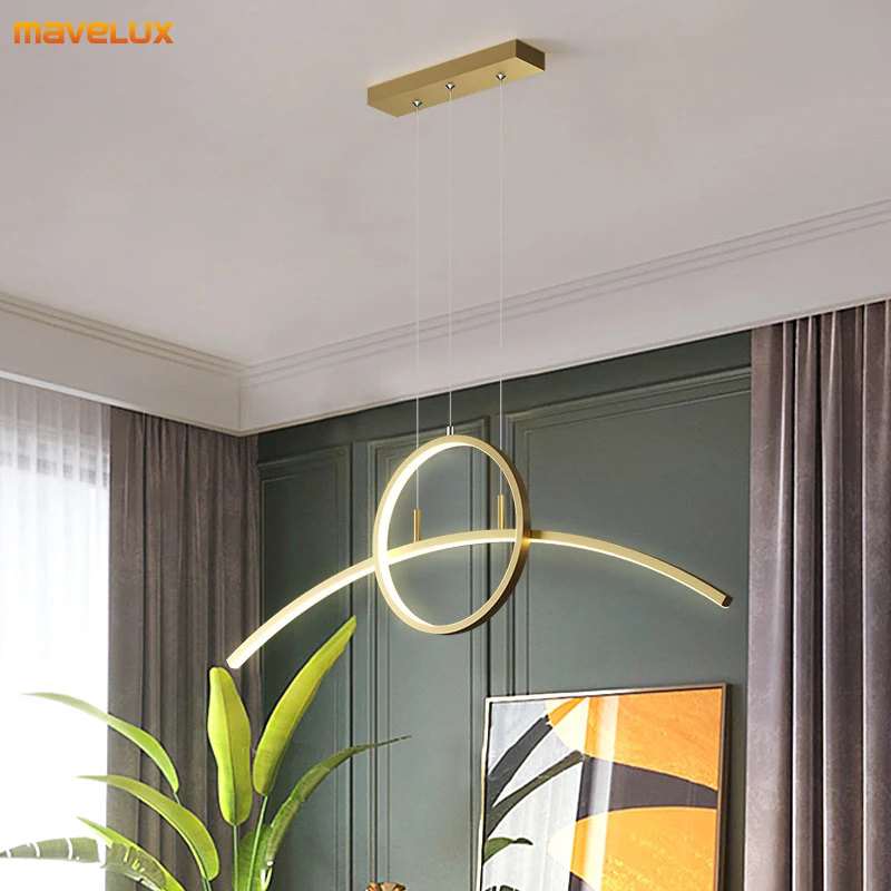 

Gold/Black Aluminum Pendants For Dining Table Kitchen Living Room Bedroom Studyroom Restaurant Foyer Office Indoor Home Lights