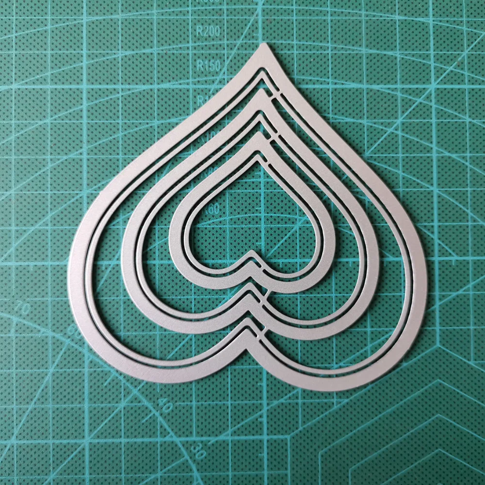 102X98mm 6Pcs Heart Hollow Frame Metal Steel Cutting Dies Stencil DIY Scrapbooking Paper Card Embossing Die Template | Дом и сад