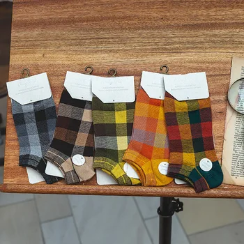 

Lattice Plaid Cotton Women Socks Fashion Lady Style Cute Checkered Grid Socks Spring summer Lovely Color Socks