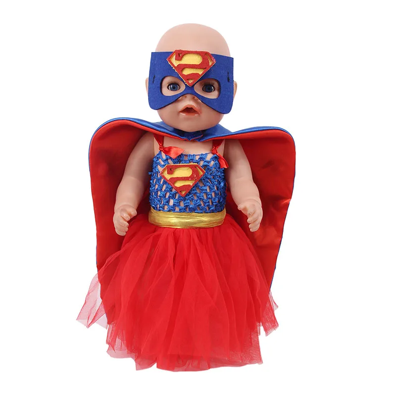 Косплей/12 видов стилей, пижамы из серии «мстители»/«Супергерои», подходит для 18 дюймов, американский стиль и 43 см, одежда для новорожденных девочек, наше поколение