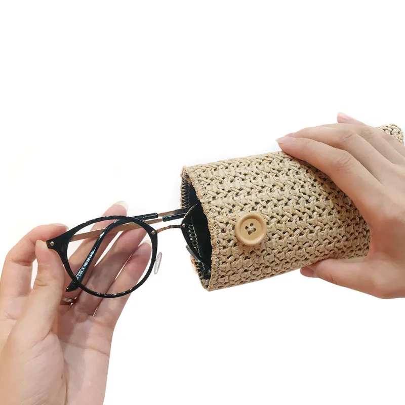 Seemfly соломенный тканевый Чехол для очков Солнцезащитные очки для чтения держатель для хранения сумка Контейнер протектор Аксессуары для очков