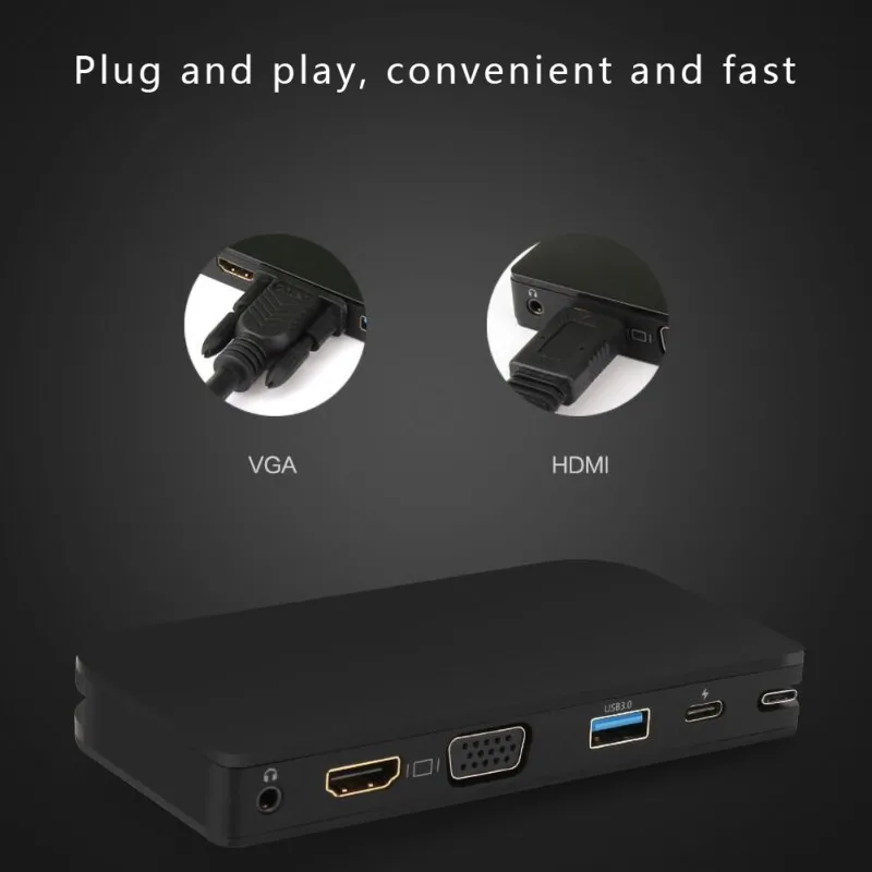 Адаптер USB 3 0 6 в 1 Thunderbolt Type C 4K HDMI 1080P VGA|Адаптеры Type-C| |