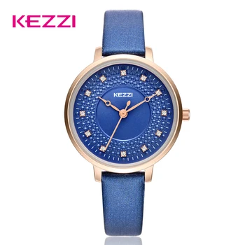

Kezzi Women Quartz watches Fashion Luxury Life Waterproof Leather Strap Wristwatch Ladies Rhinestone Dress Watch montre femme