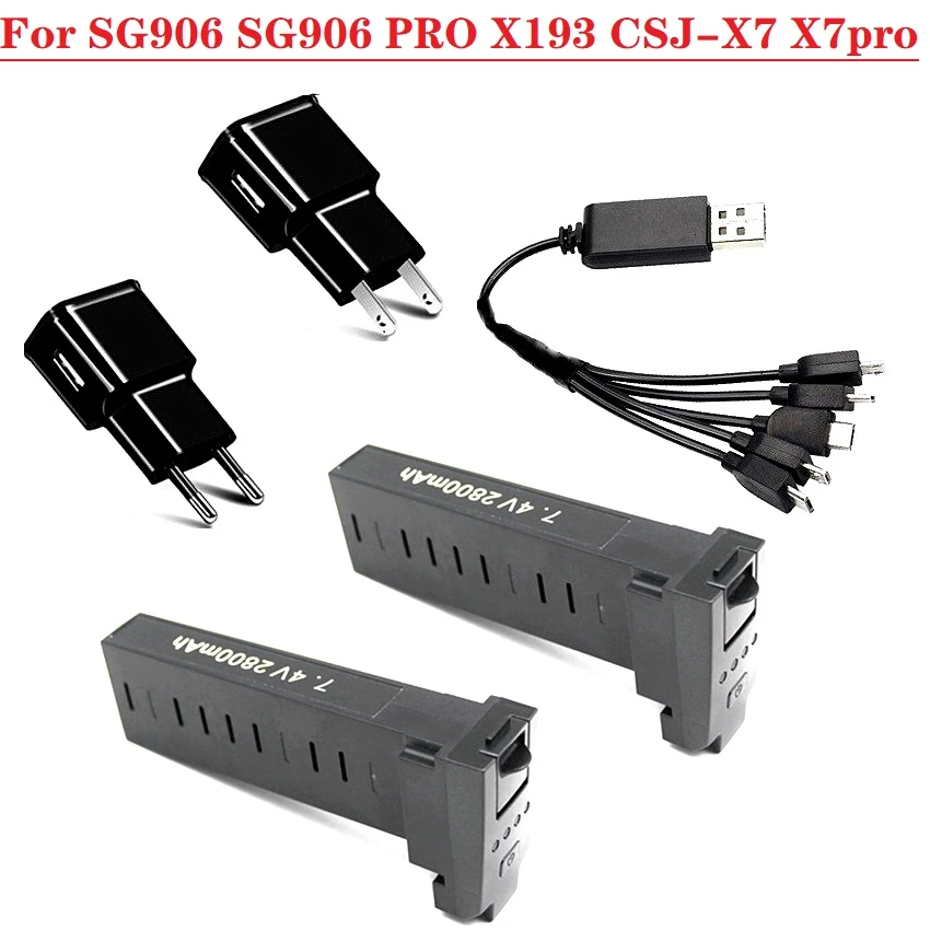 Original battery + Charger for SG906&ampSG906 PRO GPS RC drone 7.4V 2800MAH Lipo accessories broomless 5G Wifi PFV | Электроника