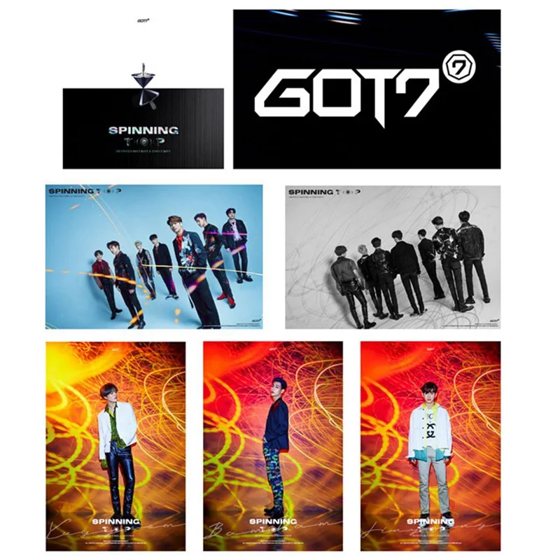

25Pcs/Set GOT7 SPINNING TOP Album Crystal Card Stickers Fans Collection Students Bus Card Stickes