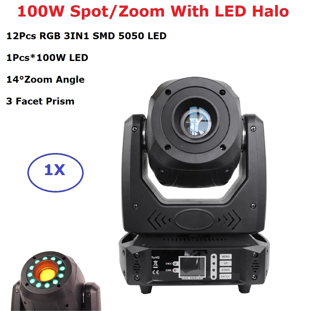 

LED 100W Beam Spot Zoom Light DMX512 Moving Head Light DJ /Bar /Party /Show /Stage Light With 12Pcs RGB 3IN1 LEDS Strobe Light
