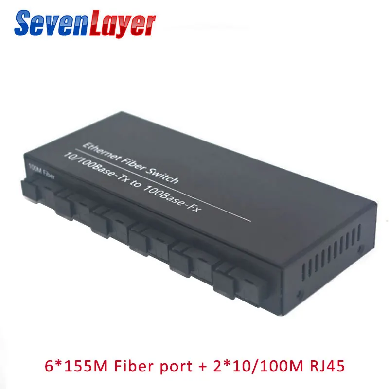 Коммутатор Ethernet Fast 20 км волоконно оптический медиаконвертер однорежимный 2 RJ45 и 6