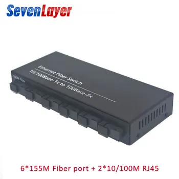 

Fast Ethernet switch Converter 20KM Ethernet Fiber Optical Media Converter Single Mode 2 RJ45 and 6 SC fiber Port 10/100M