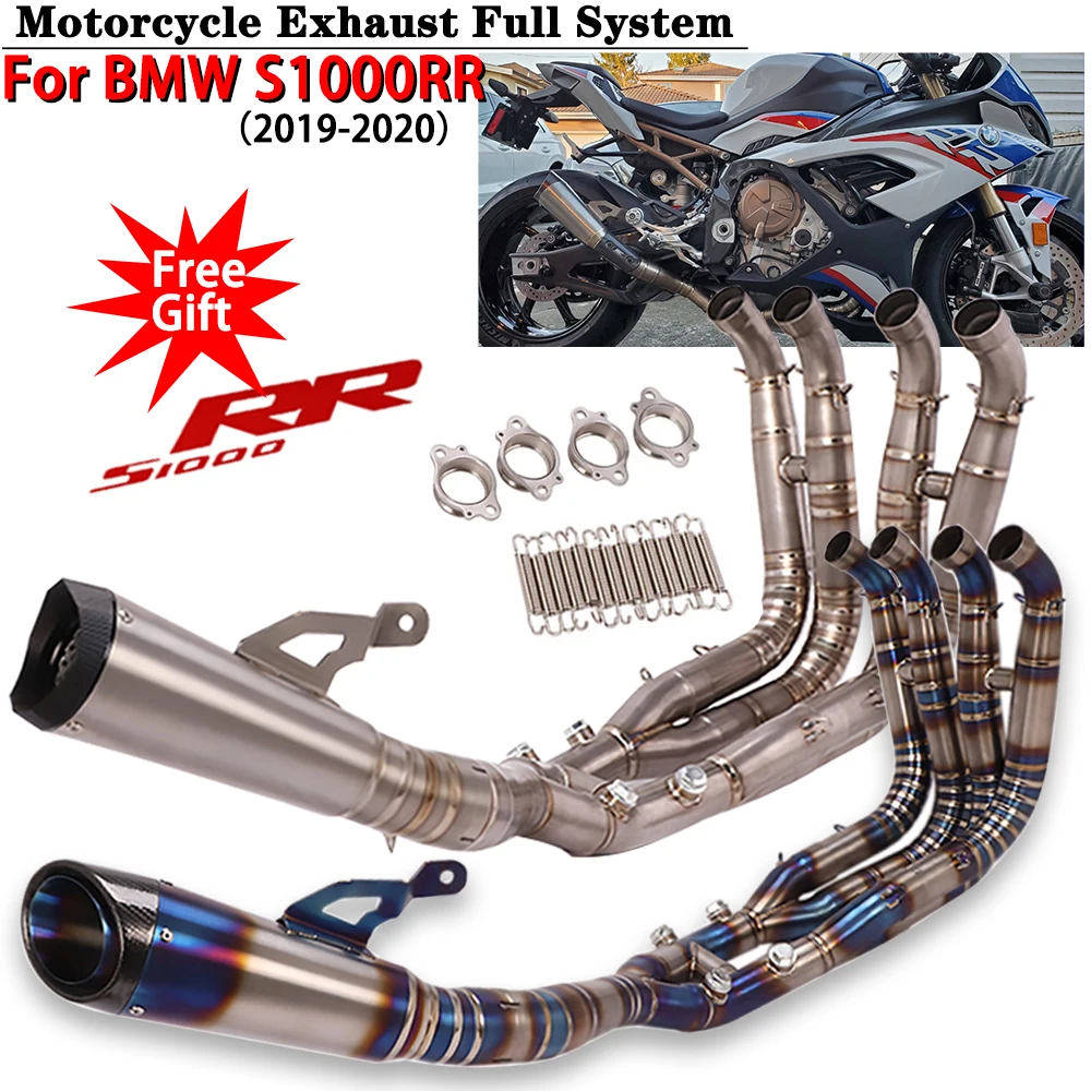 

Slip on For BMW S1000RR 2019 2020 Titanium Alloy Motorcycle Exhaust Full System Escape Moto Modified Muffler DB Killer Link Pipe