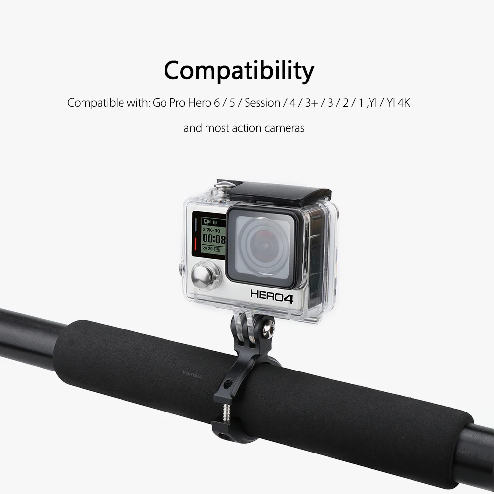 Аксессуары Vamson для Go pro велосипедный Алюминиевый зажим на руль фиксированный Gopro