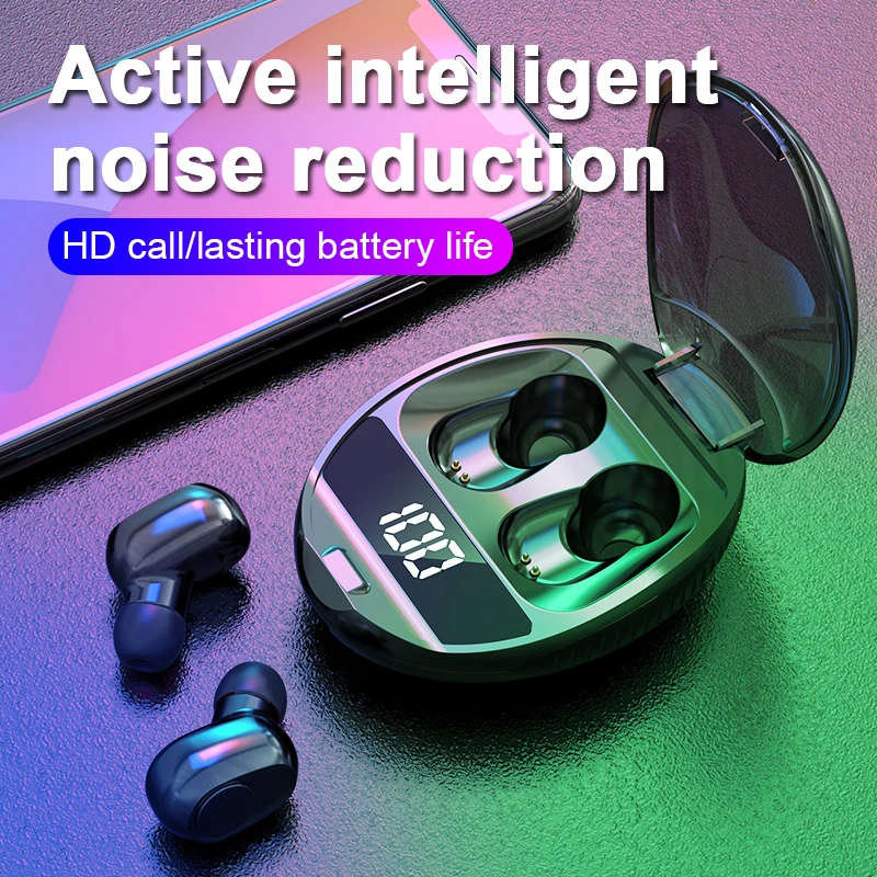 TWS Bluetooth 5 0 Wireless HiFi In Ear Earphones Touch Control Noise Cancelling Wireless Earphones Cool Sport Stereo Headsets