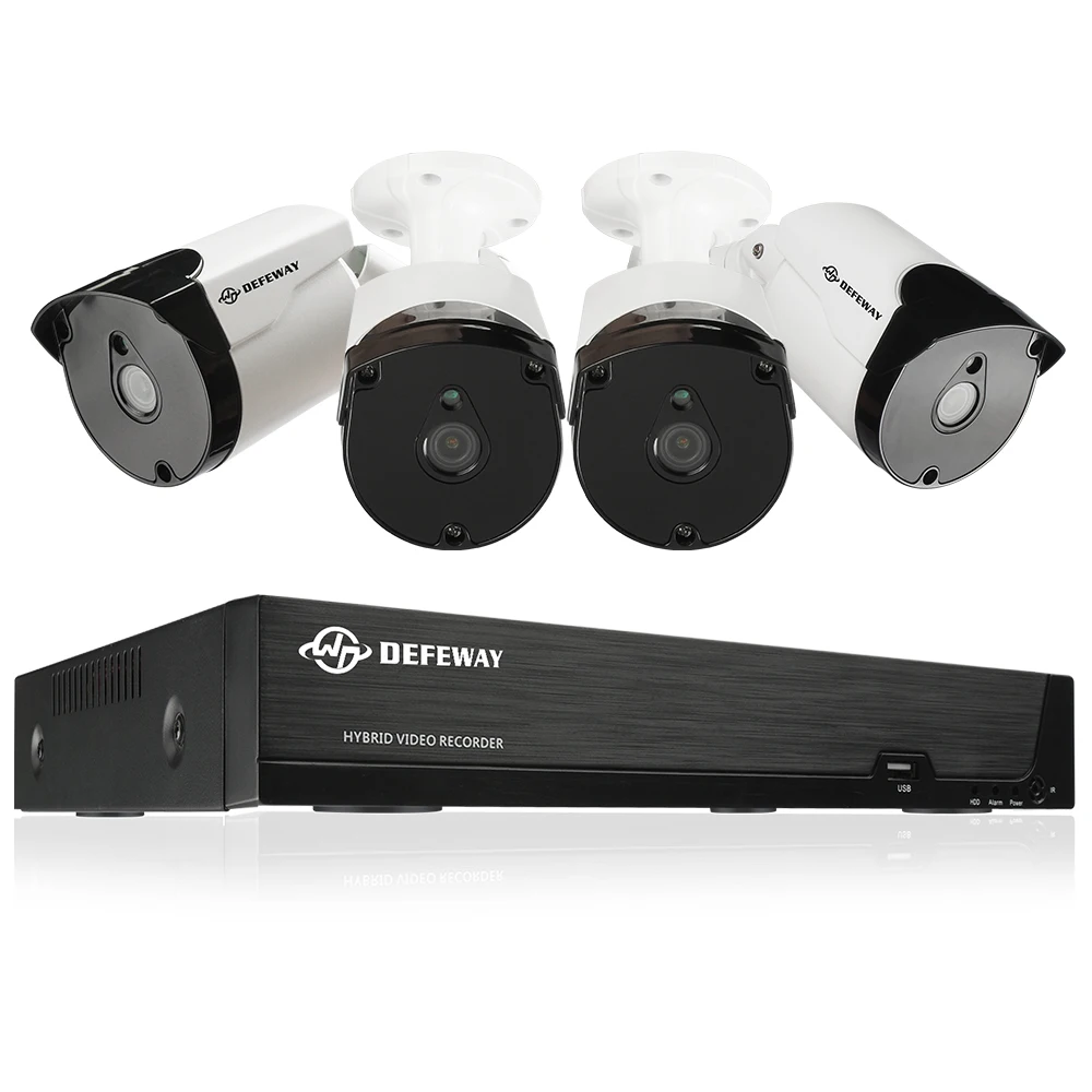 DEFEWAY Video Surveillance 8CH HD 5.0MP H.265+ 4 Camera CCTV Outdoor