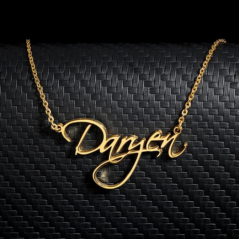 Custom Name Necklace Personalized Pendant For Women Men Jewelry Birthday Cursive Letter Stainless Steel Scriptina Font | Украшения и