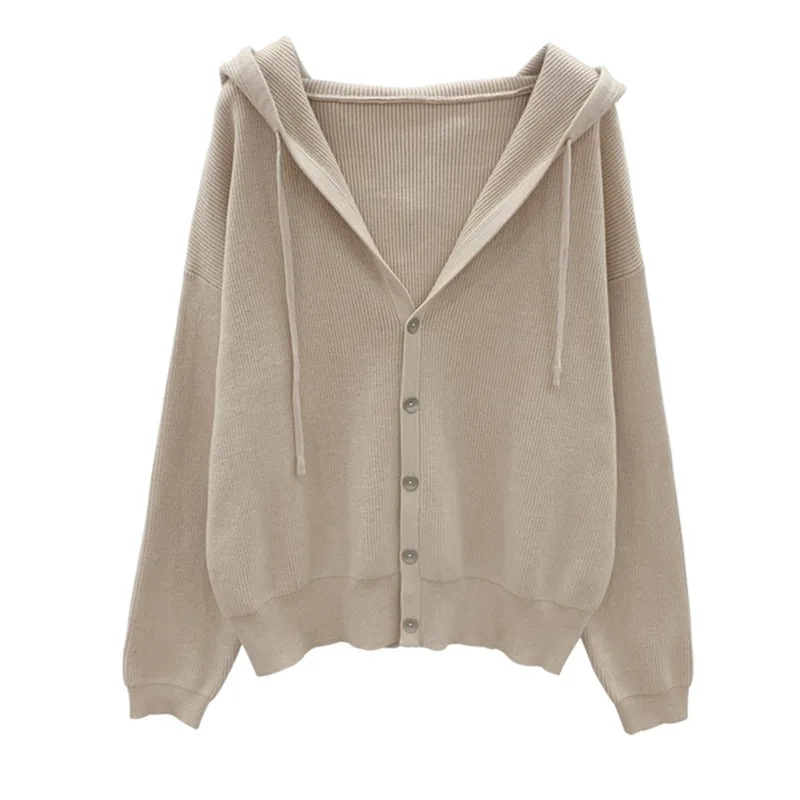 

Early Autumn Hooded Knitted Sweater Coat Women's 2020 Autumn New Women's Casual Sweater Cardigan Outdoor