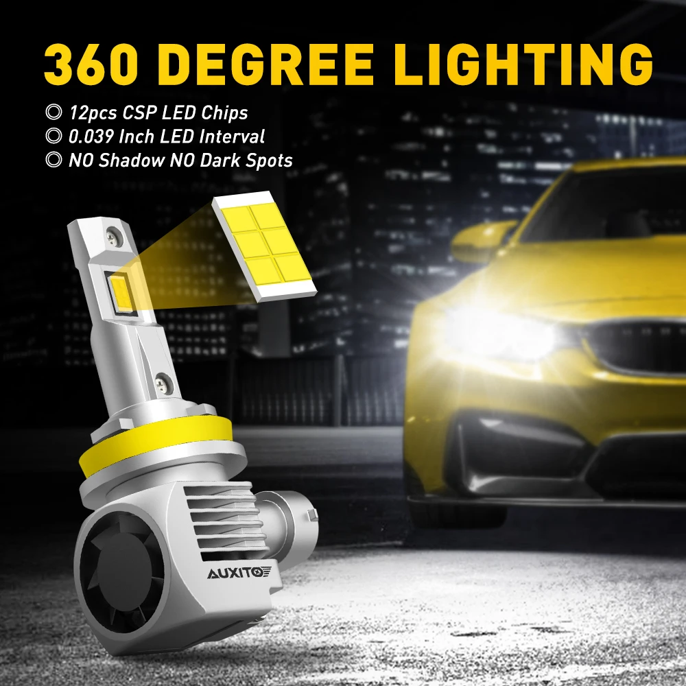 LED Car Headlight Bulb 2Pcs 20000Lm 100W H7 H9 H8 H11 H4 Canbus Error Free Hi/Lo Beam 9007 H16JP 9012 HIR2 6000K