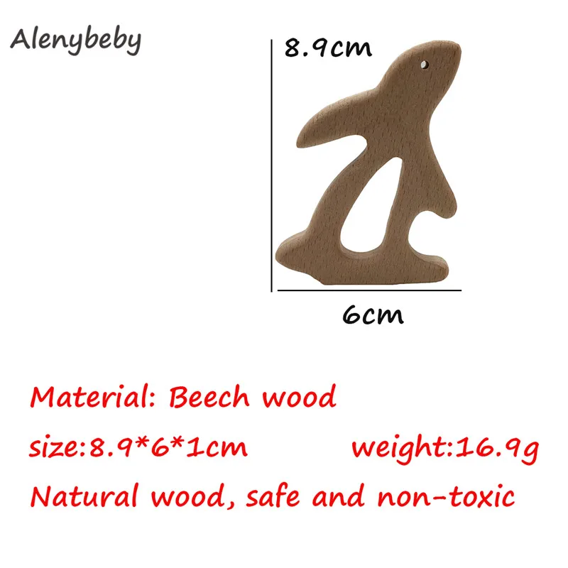 Jade rabbit-50pcs 50pcs DIY Baby Teether Toys Organic Natural Beech Wooden Hand Cut Toy Baby Wooden Teether Gift Wooden Personalized Pendent - Цвет: Jade rabbit-50pcs