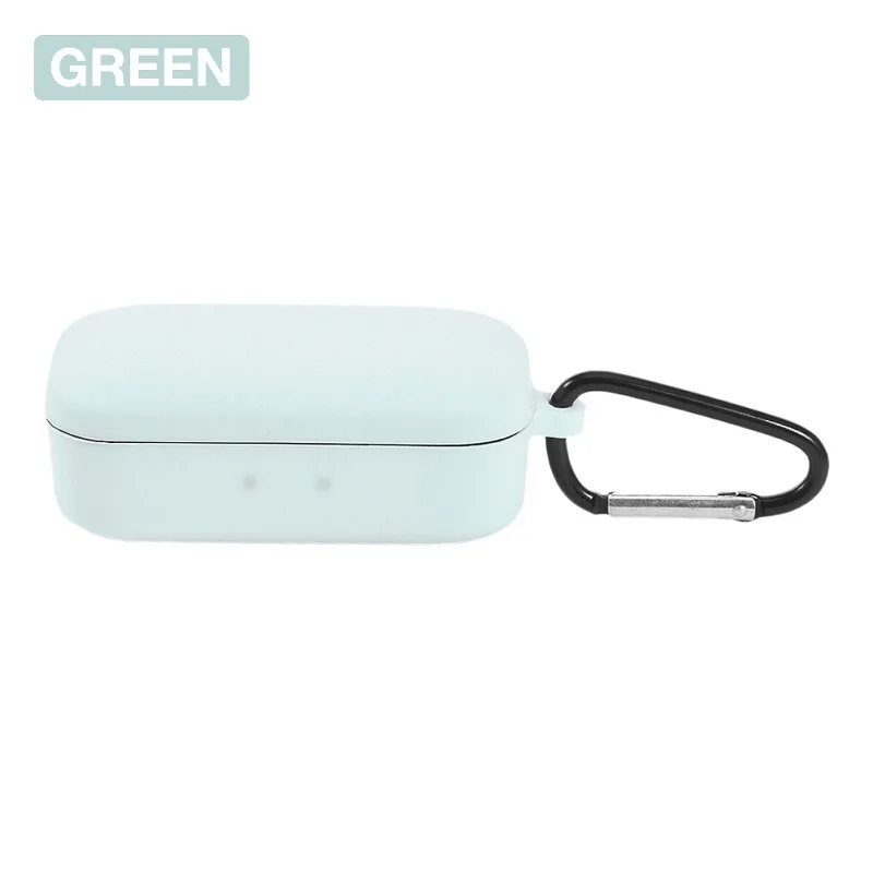 A-Green JINSERTA, мягкий силиконовый чехол для QCY, T5, TWS, гарнитура, защитный чехол с карабином для QCY, T5, Bluetooth, наушники, зарядная коробка - Цвет: A-Green