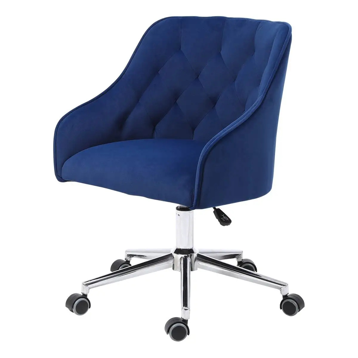 87CM Velvet Office Chair Desk Chair Mid-Back Task Chair Computer Chair Swivel Chair Comfy Dressing Chair Lounge for Bedroom 