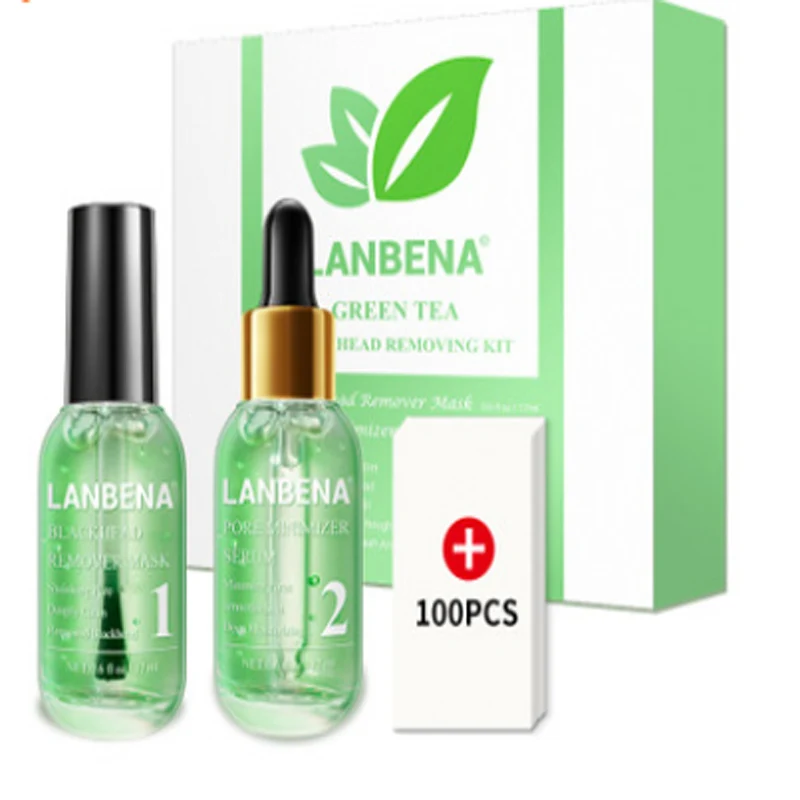 1set LANBENA стиль лица Mack Сыворотка для лица глубокое удаление черных точек Очищающая черная маска усадка пор разглаживание пудра «Essence» Уход - Вес нетто: 1set