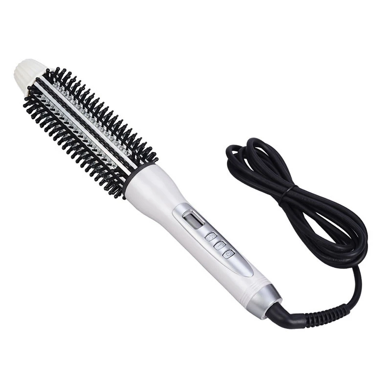 

Professional Ceramic Anion Hair Curler Straightener Hot Heat Comb Electric Lcd Hair Brush Curling Comb Round Large Roller Waver