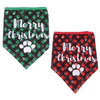 

TINGHAO 1PC Pet Dog Bandana Puppy Bib Merry Christmas Triangle Head Scarf Pet Grooming Costume Accessories Pet Saliva Bandana