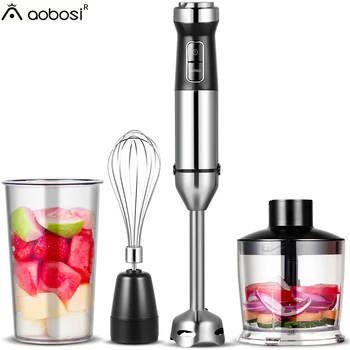 

Aobosi 4 in 1 Hand Blender Portable immersion Blender for Kitchen Food Processor stick with Chopper Whisk Electric Mixer Juicer