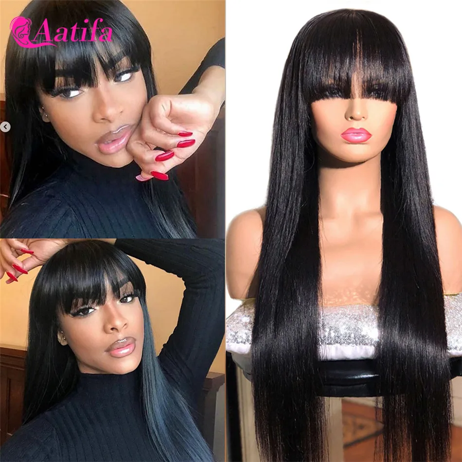 Mstoxic-Straight-Human-Hair-Wigs-With-Bangs-Pre-Plucked-Full-Machine-Made-Wigs-Peruvian-Remy-Hair