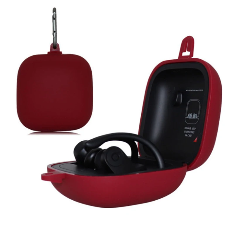 dark red Беспроводная Bluetooth Крышка для наушников силикагель сплошной цвет оболочки для Beats Powerbeats Pro защитный чехол Аксессуары для наушников - Цвет: dark red