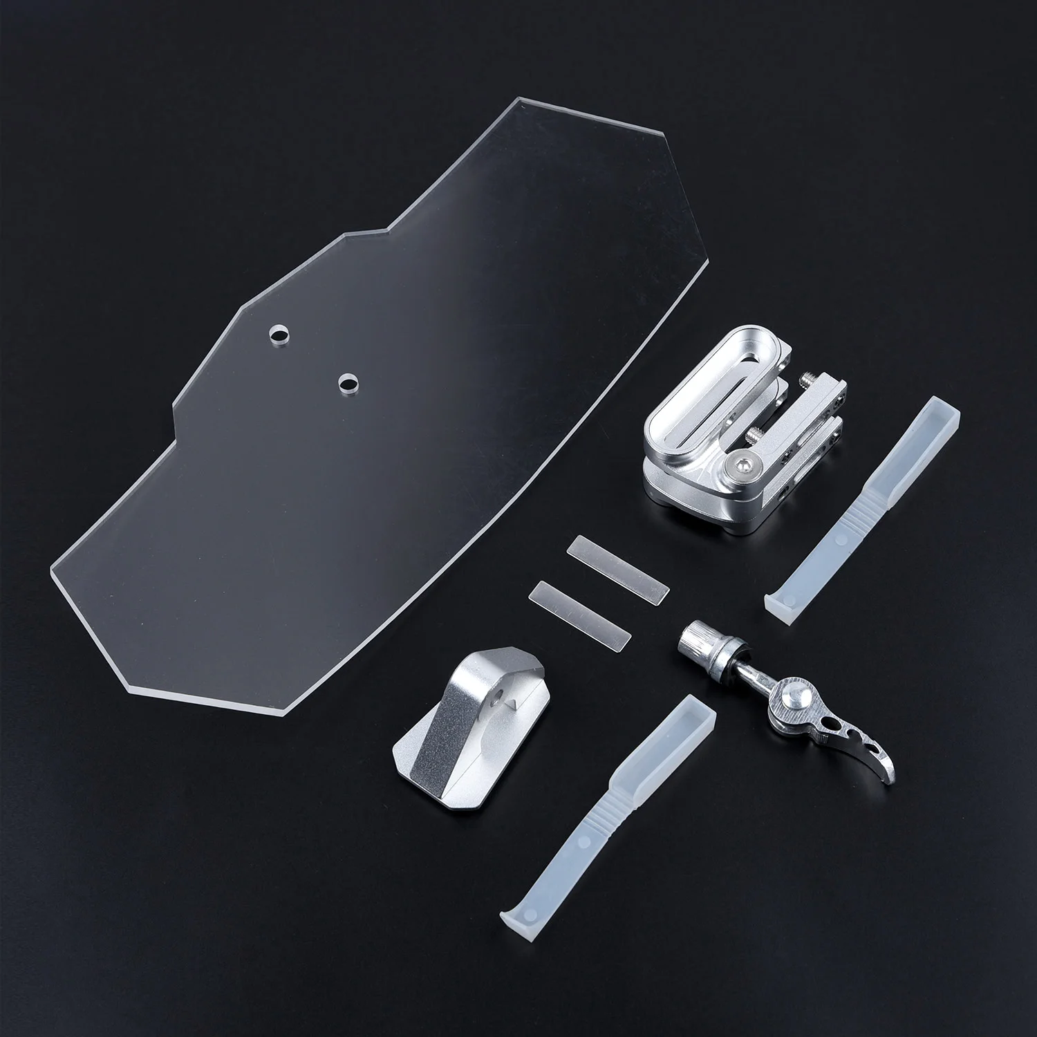 

Universal Motorcycle Adjustable Clip-On Windshield Extension Spoiler Screen New