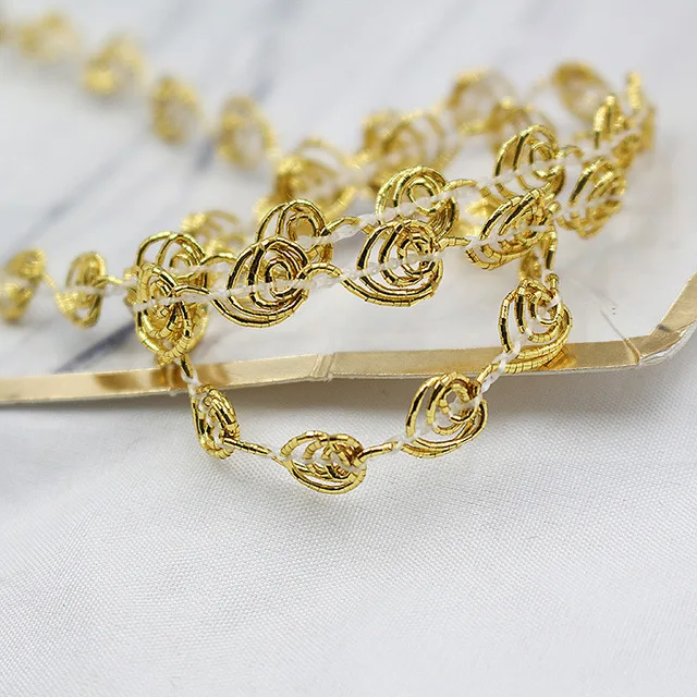 1 м модное дизайнерское Золотое кольцо украшение кружевной ткани 0 8 см гипюр