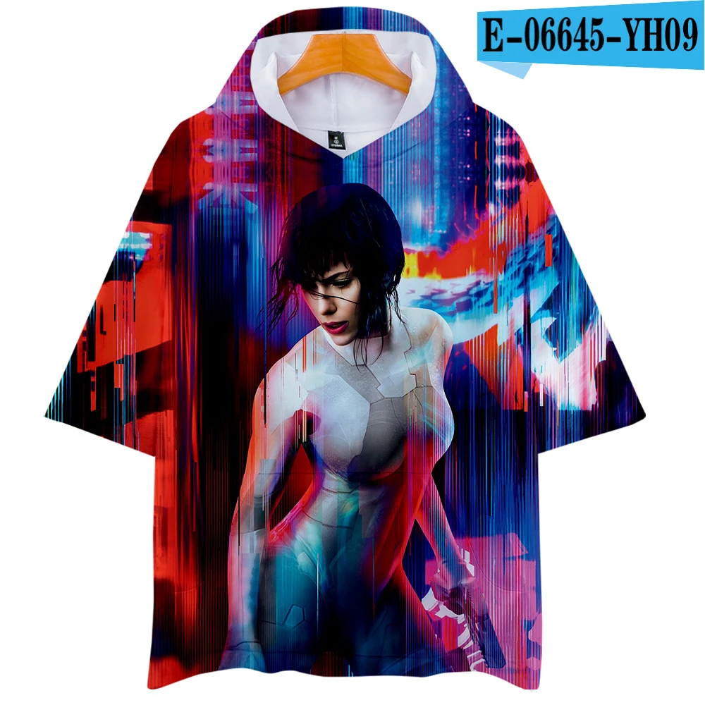 Аниме призрак в раковине SAC_2045 kusanagi motoko 3d принт с капюшоном для мужчин/женщин Harajuku Толстовка с коротким рукавом одежда с капюшоном - Цвет: YH09