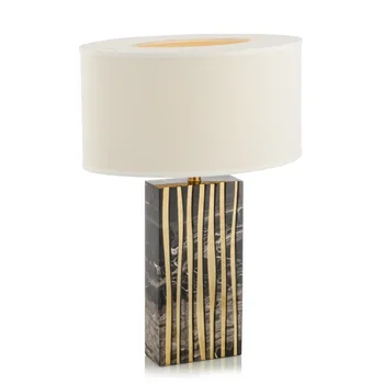 

Marble Desk Lamp Bedroom Bedside Cupboard Post Modern Chinese Style Light Luxurious Model Tenant Hall Cloud Stone Table Lamp