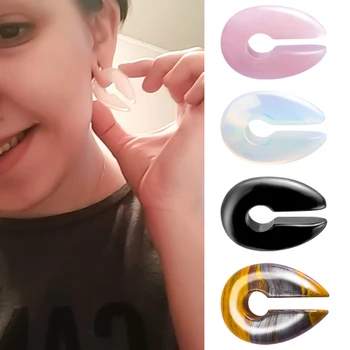 

1PC Key Hole Shape Ear Weights Nature Stone Ear Heavy Gauges Ear Hangers Stretched Dangle Plugs and Tunnels Stretching Unisex