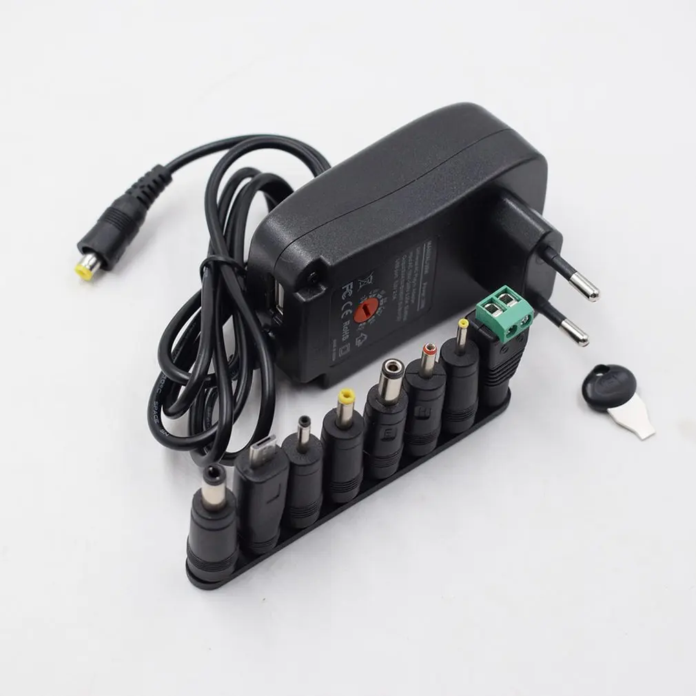 Adjustable 5v 9v 12v Switching Power Supply 8 Adapters Multifunctional Power Converter 2.1A USB Port