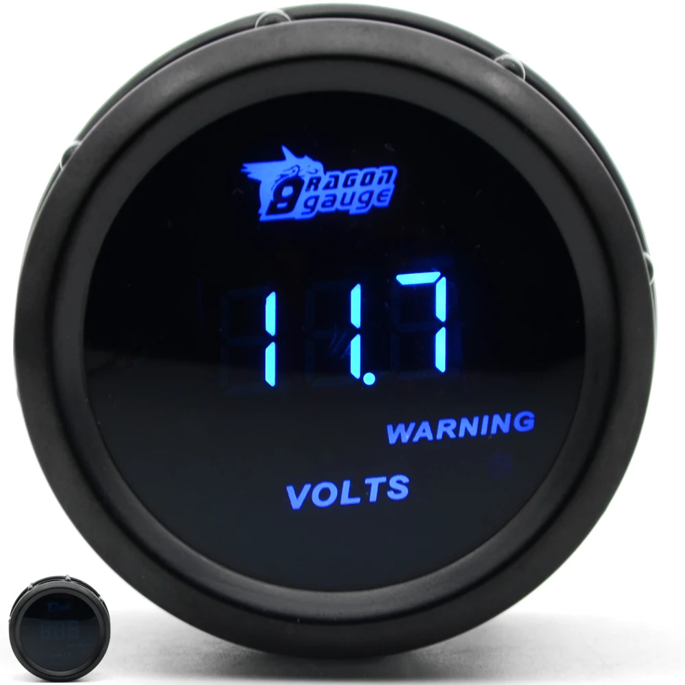 Volts DepoTuning 2 ''52 мм Boost/температура воды/Температура масла/Вольт/Тахометр/Датчик давления масла черный цвет Цифровой синий светодиод+ Датчик стручки - Цвет: Volts