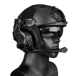 Auriculares tácticos con adaptador de riel rápido para casco, cascos militares Airsoft CS para tiro, accesorio de comunicación del ejército
