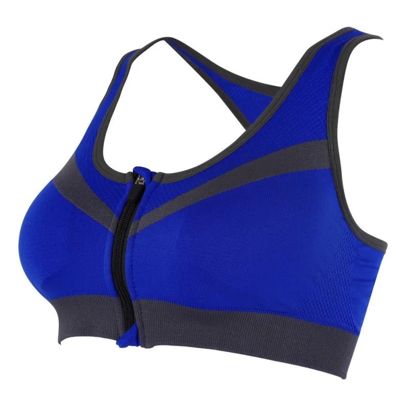 1pc Women Lingerie Zipper Steelless Ring Quick-drying Running Fitness Sport Bra Plus Size Underwear