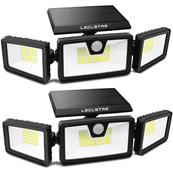 

360Â°Rotatable Solar Led Light Outdoor PIR Motion Sensor Spotlight Waterproof Solar Power Lamp for Garden Decoration White/Black